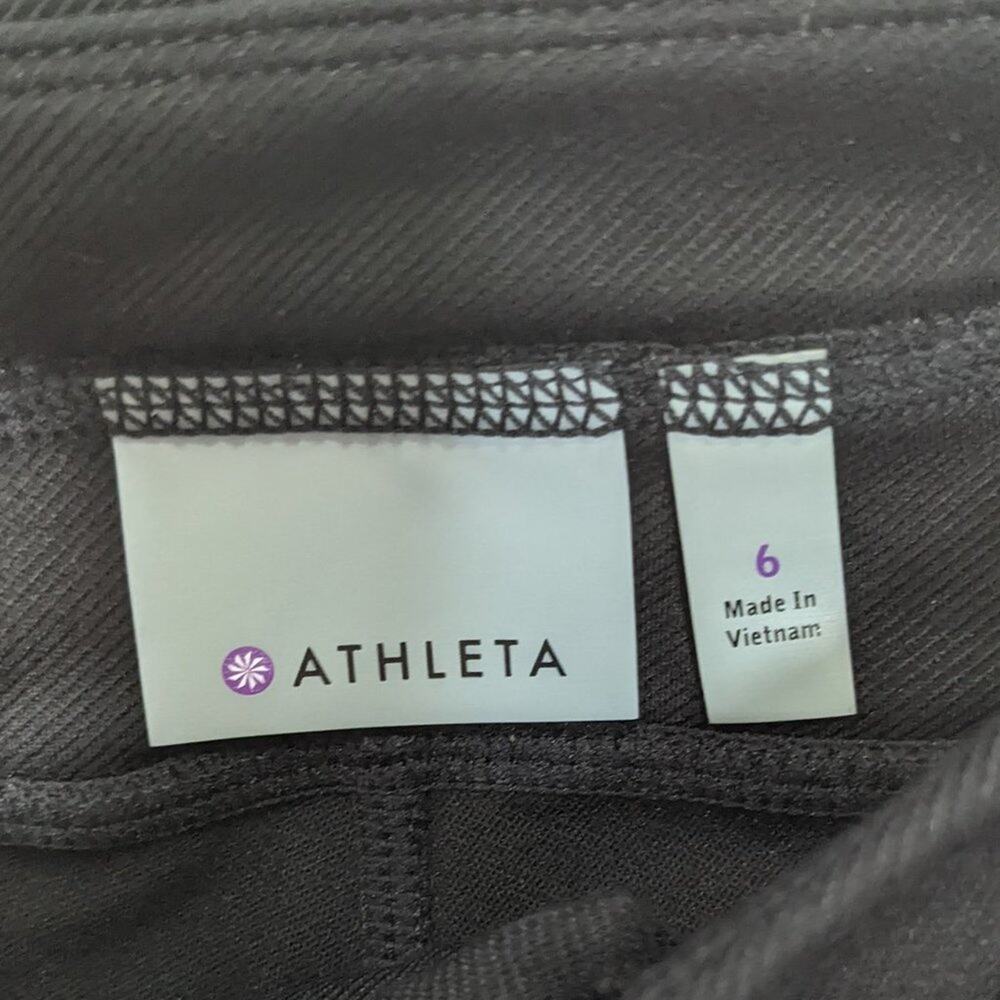 Athleta Black Trailsetter Motion Ankle Zip Ponte Moto Pants With Pockets Size 6 - Picture 2 of 9